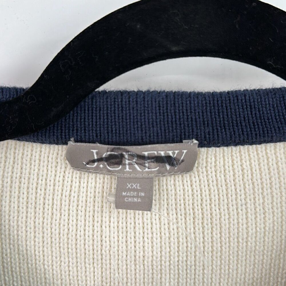 J.Crew Womens Cream Emilie Contrast Trim Ribbed Cardigan Size XXL - Picture 3 of 12